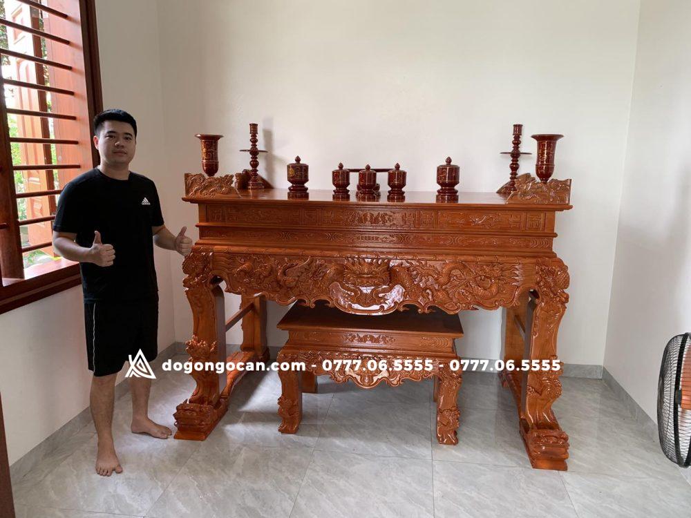 Sập Thờ Tứ Linh Chân 20 Gỗ Sồi Nga ( Chị Thảo - Hà Nam ) 1 Import placeholder for 6598