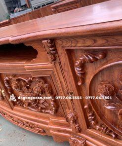 Mẫu kệ tivi hoàng gia hoa hồng cong 2m4 gỗ hương đá siêu Vip 4 Mẫu kệ tivi hoàng gia hoa hồng cong 2m4 gỗ hương đá siêu Vip
