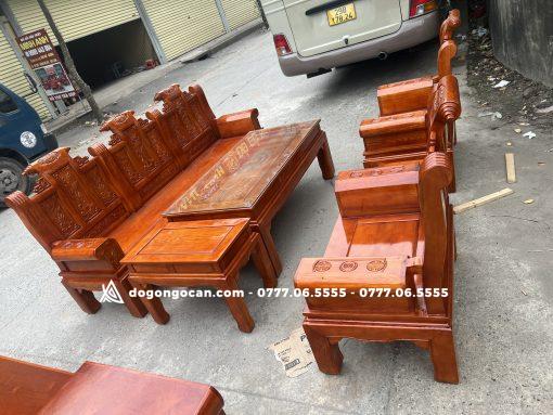 Bộ bàn ghế âu á tay hộp chương cuốn thư gỗ sồi Nga (Anh Chung, Vĩnh Phúc)