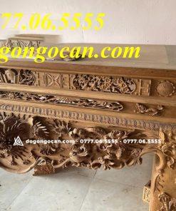 Sập Thờ Tứ Linh Chân 26 Ván Mặt Liền Hàng Dày Dặn Gỗ Gụ Lào ( Anh Dũng – Ninh Bình)