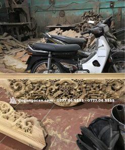 Sập Nằm Chân Quỳ Đục Ngũ Phúc Gỗ Gụ kt 1m6 * 2m chân 24 24 Sập Nằm Chân Quỳ Đục Ngũ Phúc Gỗ Gụ kt 1m6 * 2m chân 24