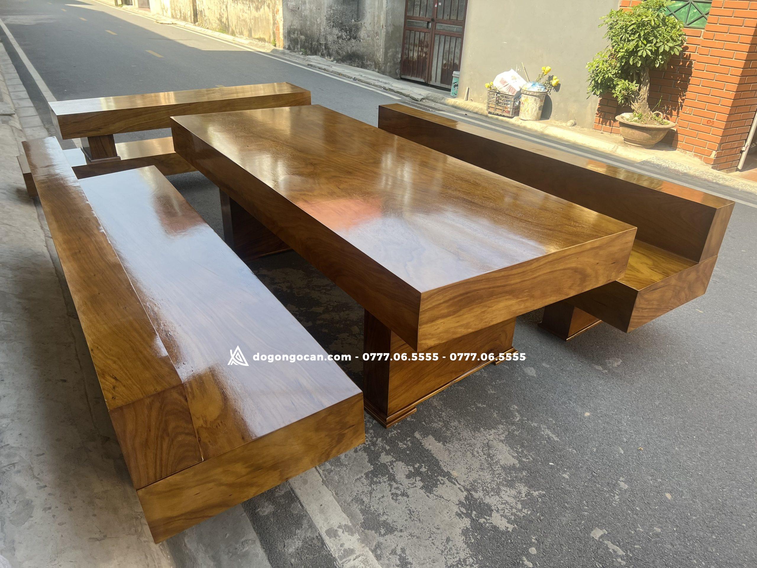 Bộ Bàn Ghế K3 Có Tựa Gỗ Hương Xám Nam Phi Đóng Hộp 2 Bộ Bàn Ghế K3 Có Tựa Gỗ Hương Xám Nam Phi Đóng Hộp