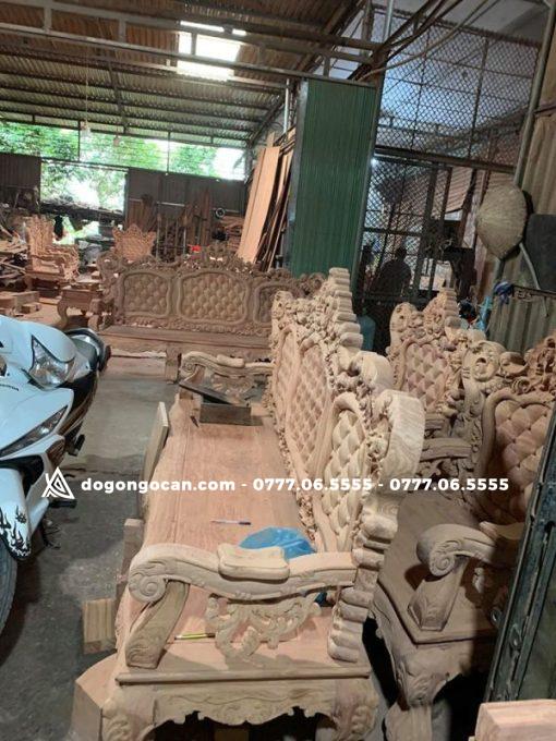 Bộ bàn ghế mẫu mới hoàng gia gỗ hương đá