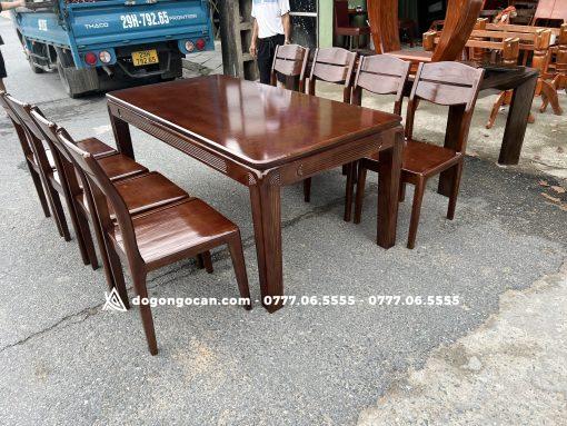 Bộ bàn ăn 8 ghế gỗ sồi nga phong cách bắc âu 1m8 * 90cm