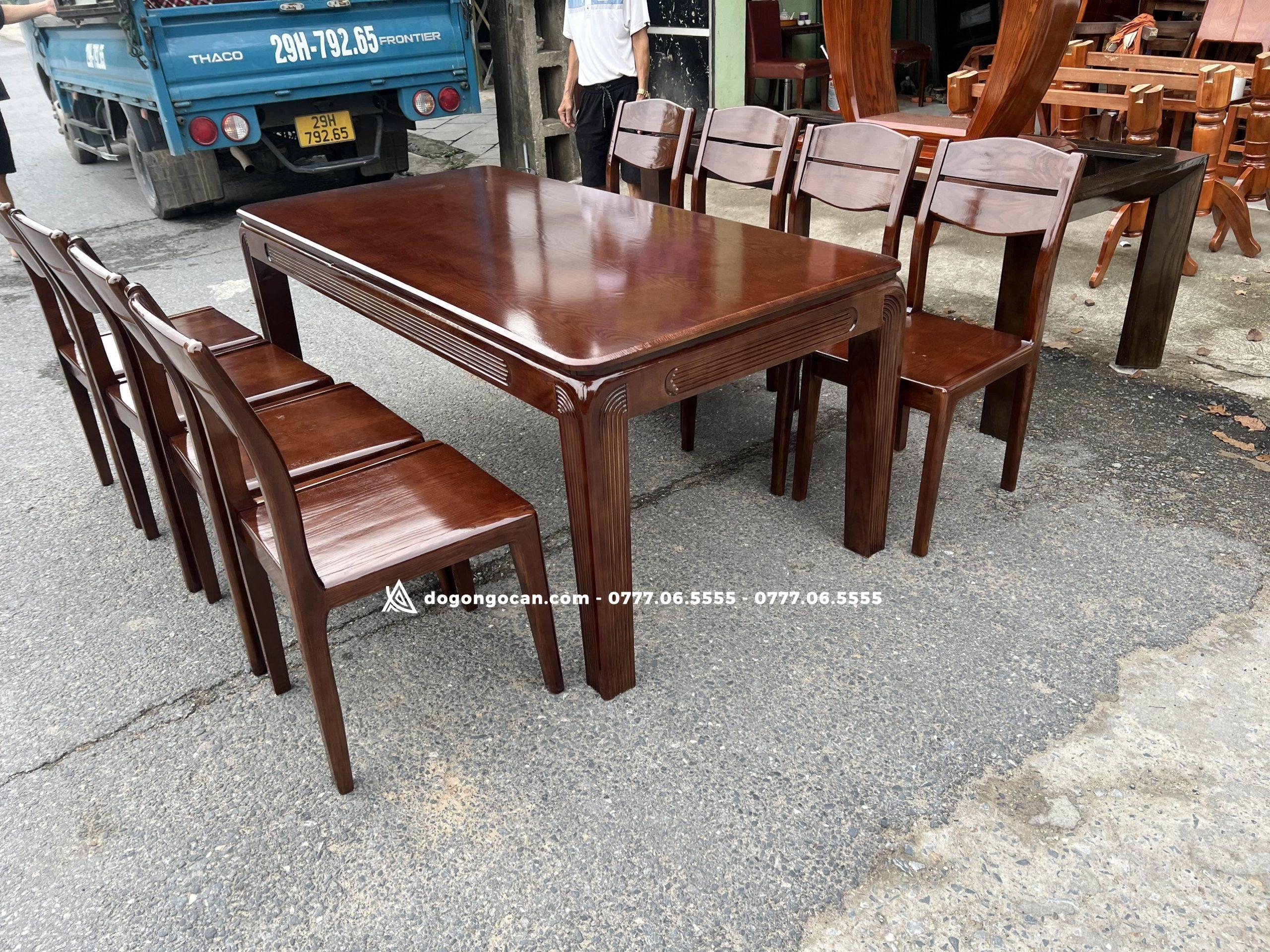 Bộ bàn ăn 8 ghế gỗ sồi nga phong cách bắc âu 1m8 * 90cm 7 Bộ bàn ăn 8 ghế gỗ sồi nga phong cách bắc âu 1m8 * 90cm
