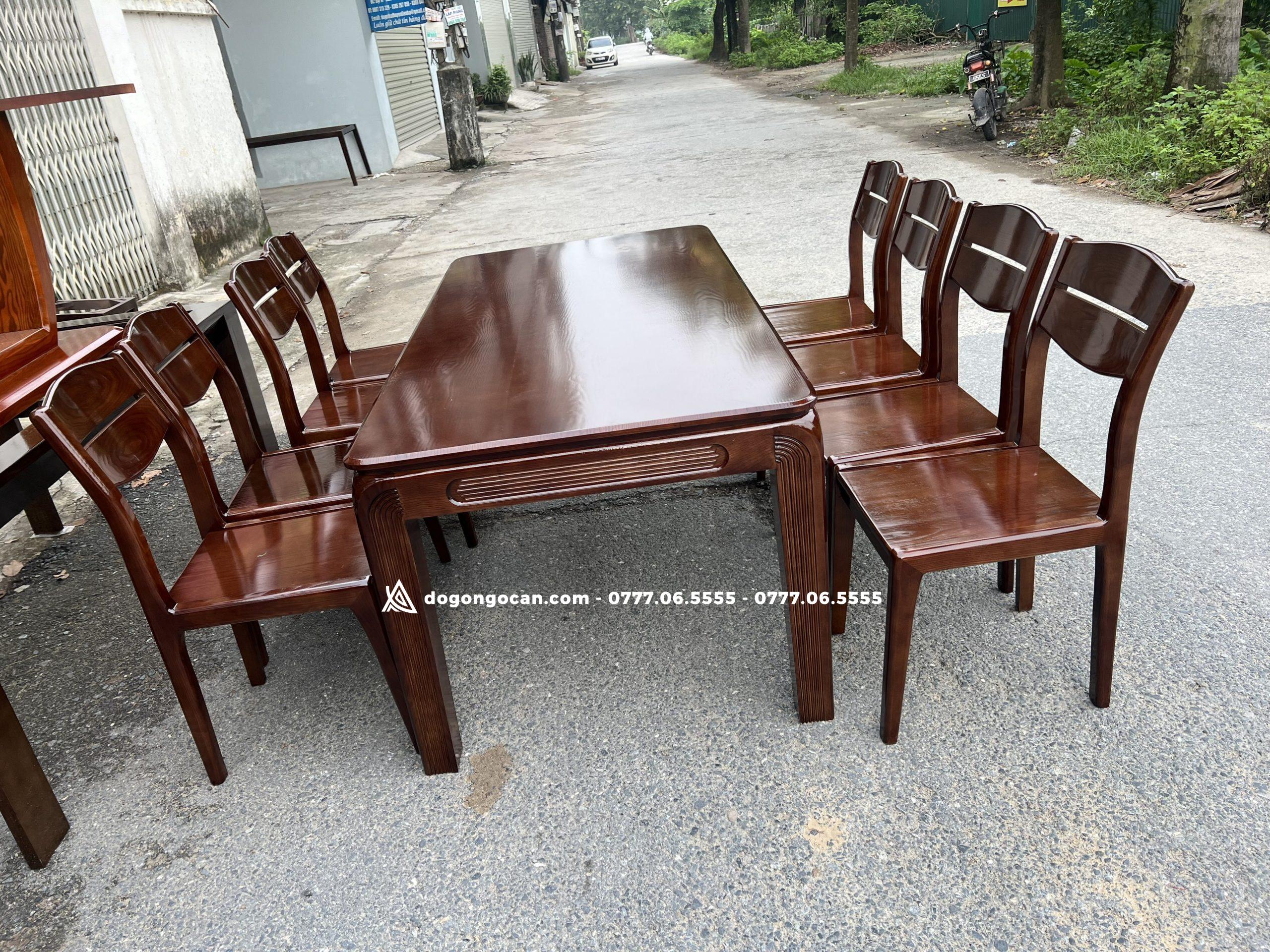 Bộ bàn ăn 8 ghế gỗ sồi nga phong cách bắc âu 1m8 * 90cm 1 Import placeholder for 5899