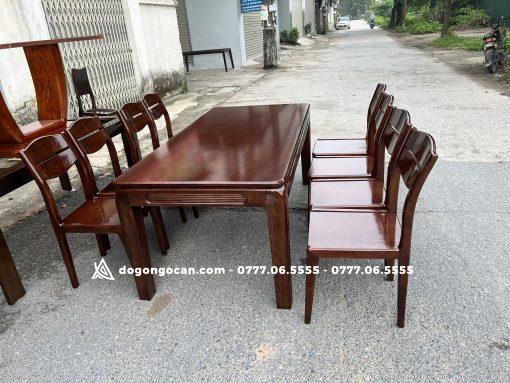 Bộ bàn ăn 8 ghế gỗ sồi nga phong cách bắc âu 1m8 * 90cm