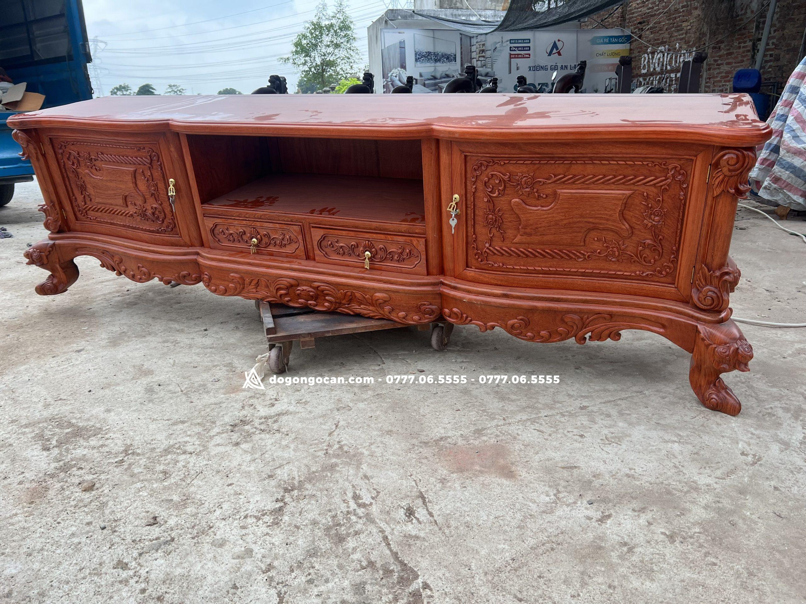 Kệ tivi hoàng gia tân cổ điển gỗ hương đá nam phi hàng loại 1 6 Kệ tivi hoàng gia tân cổ điển gỗ hương đá nam phi hàng loại 1