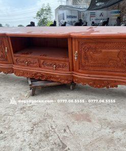 Kệ tivi hoàng gia tân cổ điển gỗ hương đá nam phi hàng loại 1