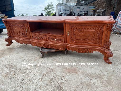 Kệ tivi hoàng gia tân cổ điển gỗ hương đá nam phi hàng loại 1