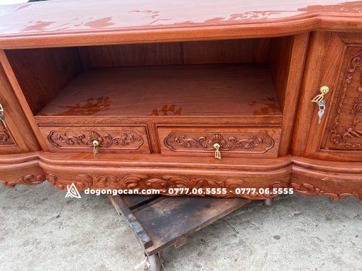 Kệ tivi hoàng gia tân cổ điển gỗ hương đá nam phi hàng loại 1