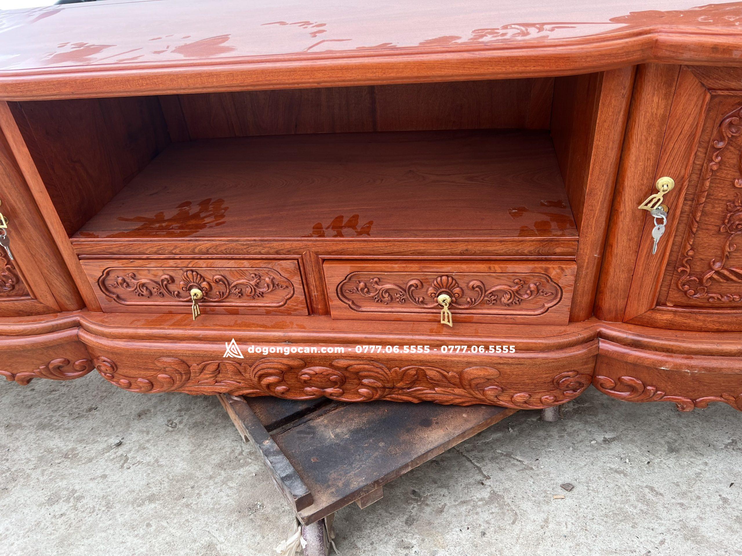 Kệ tivi hoàng gia tân cổ điển gỗ hương đá nam phi hàng loại 1 4 Kệ tivi hoàng gia tân cổ điển gỗ hương đá nam phi hàng loại 1