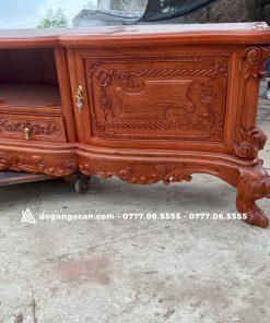 Kệ tivi hoàng gia tân cổ điển gỗ hương đá nam phi hàng loại 1