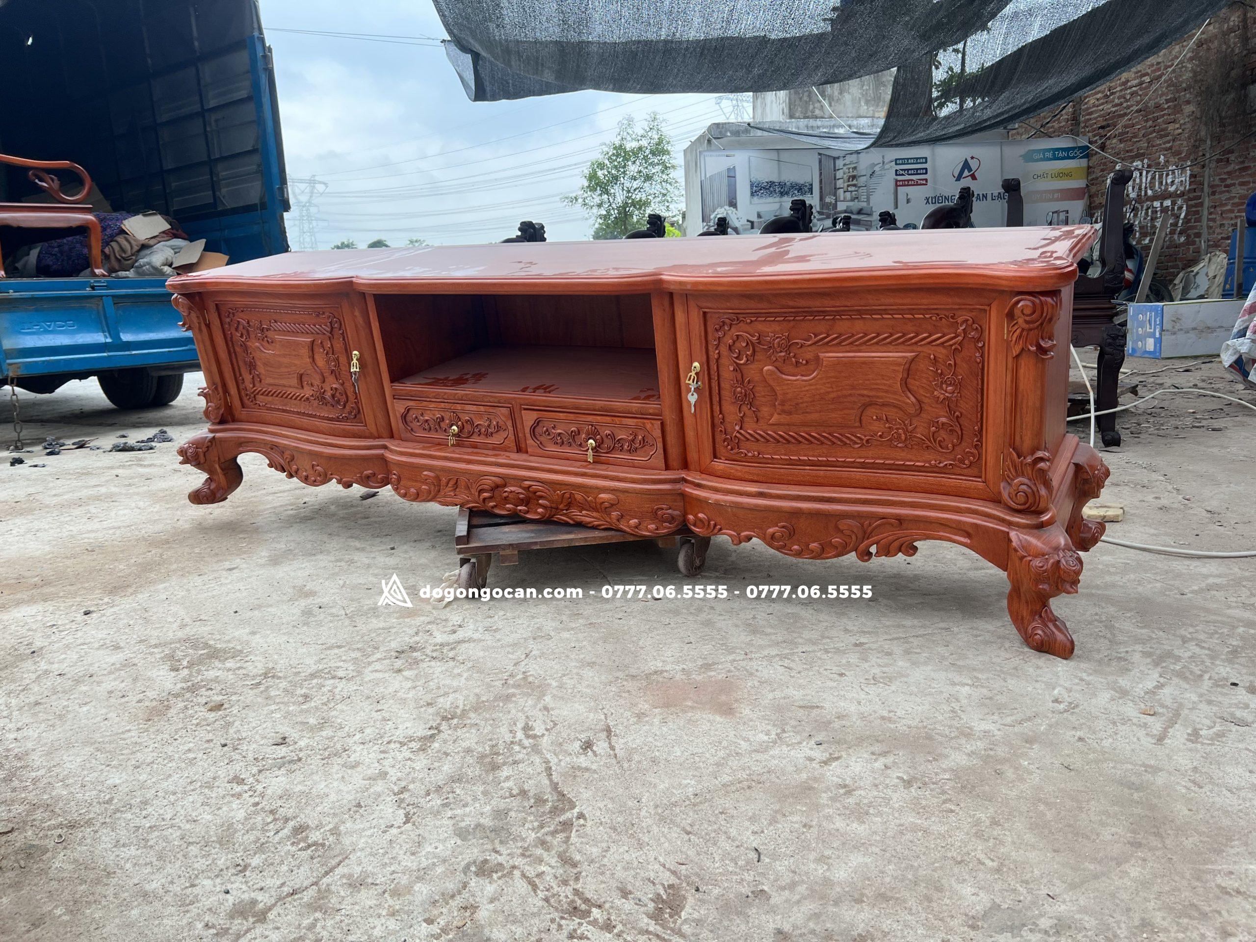 Kệ tivi hoàng gia tân cổ điển gỗ hương đá nam phi hàng loại 1 1 Import placeholder for 6798