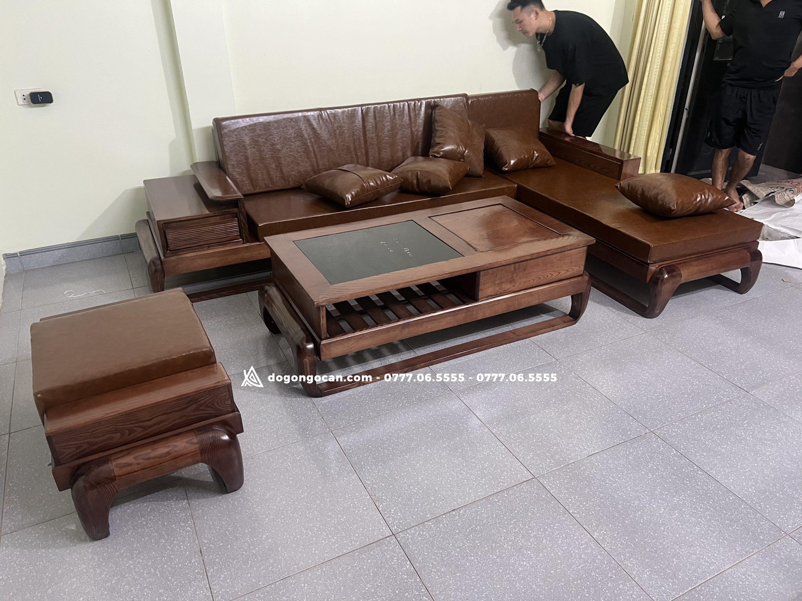 Bộ bàn ghế sofa góc zito gỗ sồi nga đẹp 1 Import placeholder for 6805