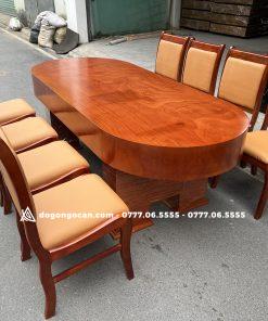Bàn ăn bầu dục gỗ hương đá kèm 10 ghế bọc da nhập khẩu ( Anh Đông – Ninh Bình ) 15 Bàn ăn bầu dục gỗ hương đá kèm 10 ghế bọc da nhập khẩu ( Anh Đông – Ninh Bình )