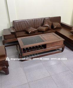 Bộ bàn ghế sofa góc zito gỗ sồi nga đẹp