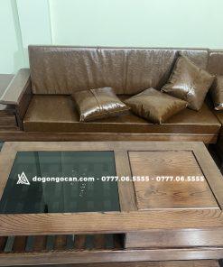 Bộ bàn ghế sofa góc zito gỗ sồi nga đẹp