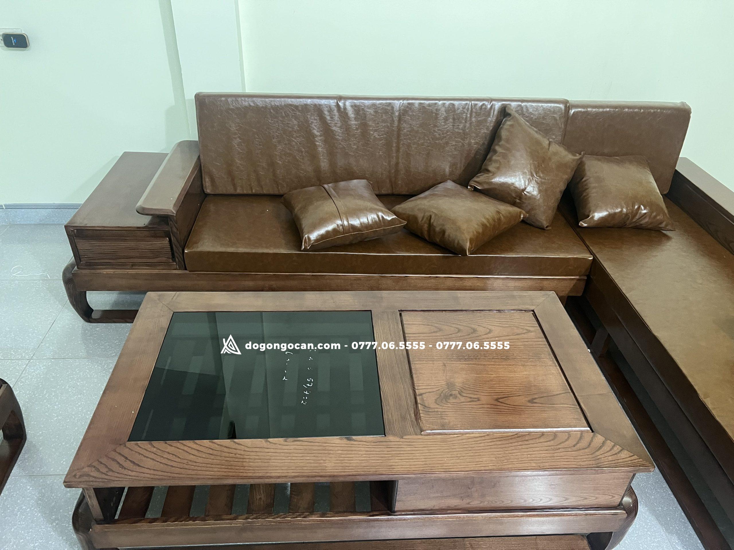 Bộ bàn ghế sofa góc zito gỗ sồi nga đẹp 5 Bộ bàn ghế sofa góc zito gỗ sồi nga đẹp