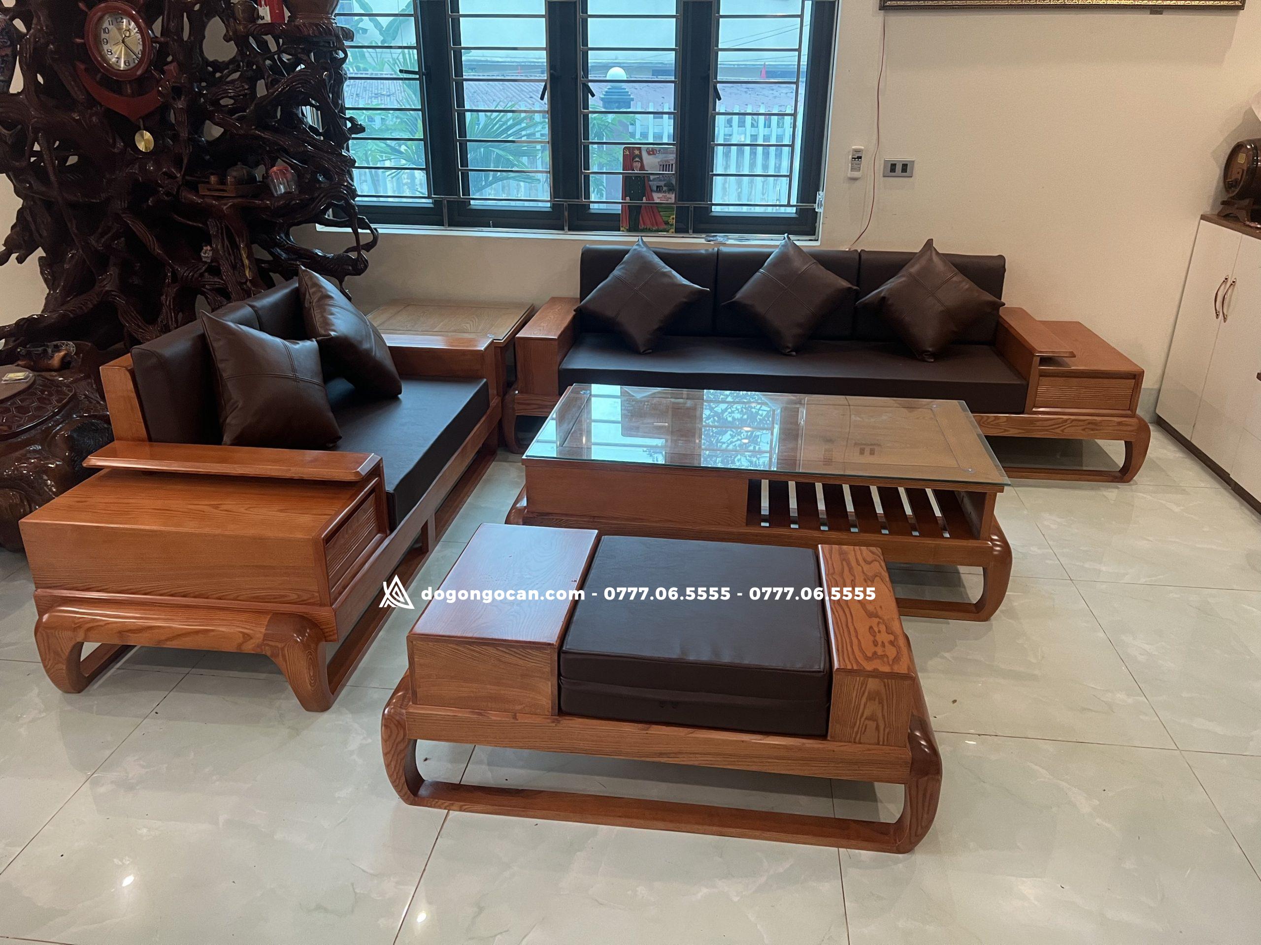Bàn Ghế phòng khách Sofa góc zito gỗ sồi nga 5 Bàn Ghế phòng khách Sofa góc zito gỗ sồi nga