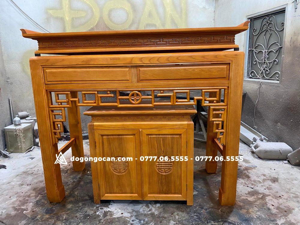 Bàn thờ chung cư 1m27 gỗ sồi phun màu vàng nhạt ( anh Minh - Hải Phòng ) 1 Import placeholder for 5945