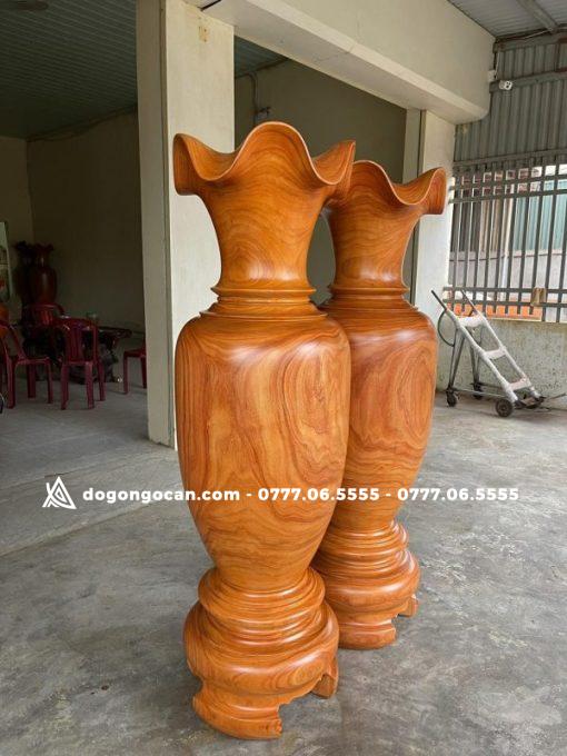 Lộc bình phong thủy gỗ hương đỏ nam phi cao 1m7 đường kính 50cm