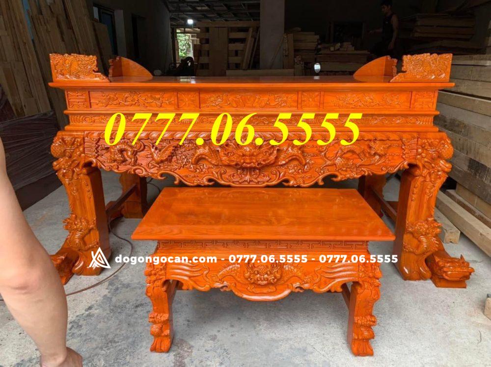 Bộ sập thờ tứ linh gỗ sồi nga chân nghê 20cm (Anh Tiến, Hải Dương) 2 Bộ sập thờ tứ linh gỗ sồi nga chân nghê 20cm (Anh Tiến, Hải Dương)