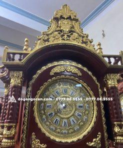 Đồng hồ tứ trụ hương đá dát vàng phụ kiện đồng 17 Đồng hồ tứ trụ hương đá dát vàng phụ kiện đồng