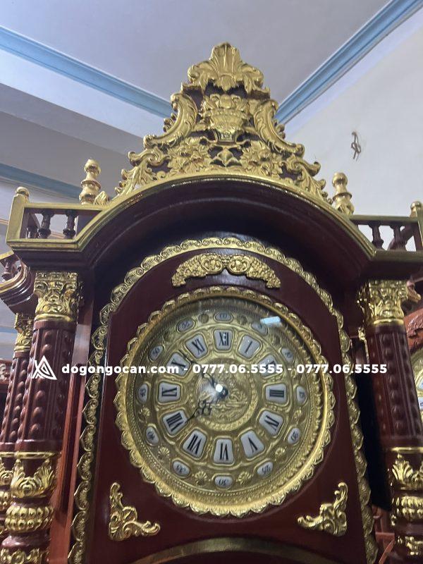 Đồng hồ tứ trụ hương đá dát vàng phụ kiện đồng 9 Đồng hồ tứ trụ hương đá dát vàng phụ kiện đồng