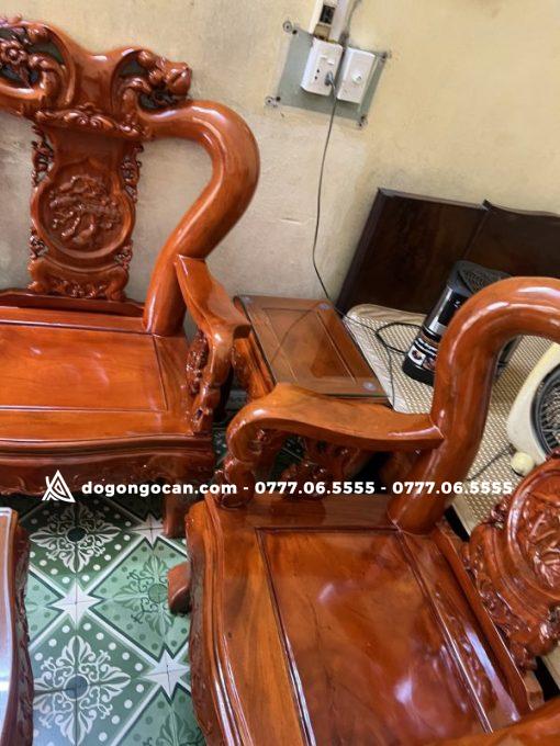 Bộ Bàn Ghế Phòng Khách Minh Quốc Đào Gỗ Xà Cừ Tay 12 anh Dũng – Long Biên