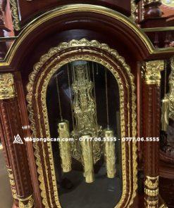 Đồng hồ tứ trụ hương đá dát vàng phụ kiện đồng 15 Đồng hồ tứ trụ hương đá dát vàng phụ kiện đồng