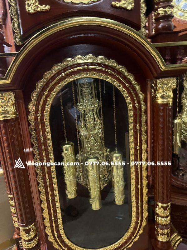 Đồng hồ tứ trụ hương đá dát vàng phụ kiện đồng 7 Đồng hồ tứ trụ hương đá dát vàng phụ kiện đồng