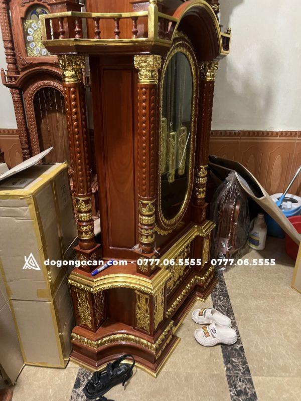 Đồng hồ tứ trụ hương đá dát vàng phụ kiện đồng 6 Đồng hồ tứ trụ hương đá dát vàng phụ kiện đồng