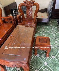 Bộ Bàn Ghế Phòng Khách Minh Quốc Đào Gỗ Xà Cừ Tay 12 anh Dũng – Long Biên