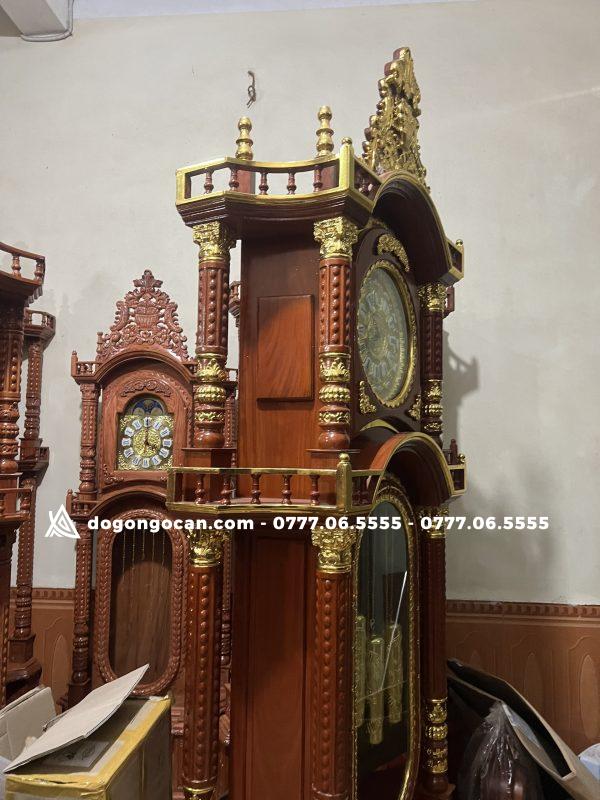 Đồng hồ tứ trụ hương đá dát vàng phụ kiện đồng 5 Đồng hồ tứ trụ hương đá dát vàng phụ kiện đồng