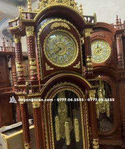 Đồng hồ tứ trụ hương đá dát vàng phụ kiện đồng 12 Đồng hồ tứ trụ hương đá dát vàng phụ kiện đồng