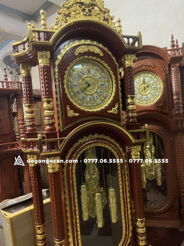 Đồng hồ tứ trụ hương đá dát vàng phụ kiện đồng 4 Đồng hồ tứ trụ hương đá dát vàng phụ kiện đồng