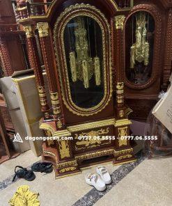 Đồng hồ tứ trụ hương đá dát vàng phụ kiện đồng 11 Đồng hồ tứ trụ hương đá dát vàng phụ kiện đồng