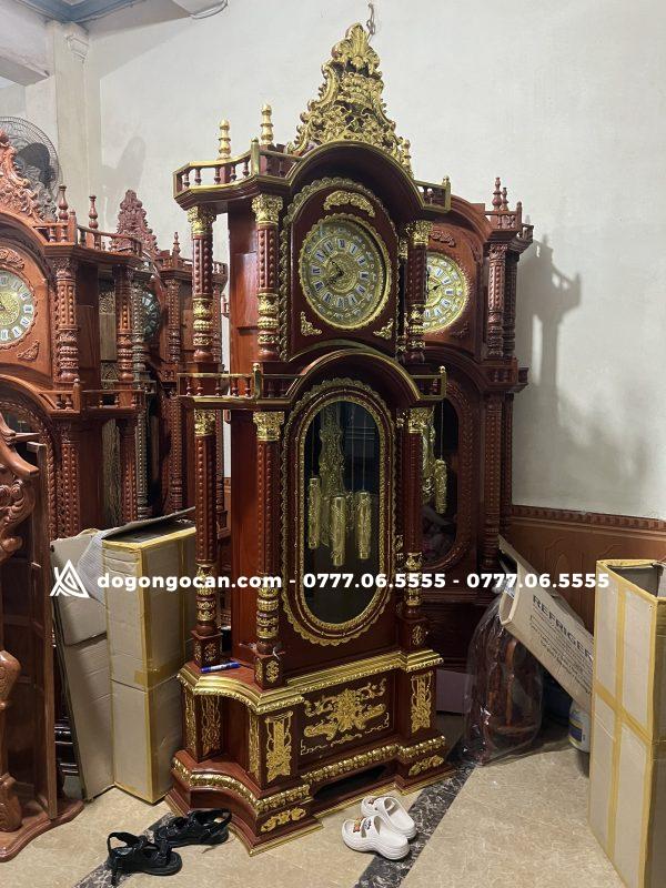 Đồng hồ tứ trụ hương đá dát vàng phụ kiện đồng 1 Import placeholder for 6823