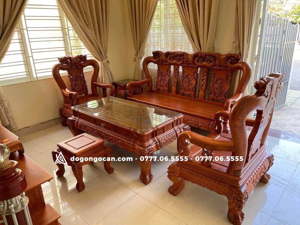 Bộ bàn ghế Minh quốc đào vai cột 12 chân 14 hàng cao cấp 6 món 1 Import placeholder for 6834