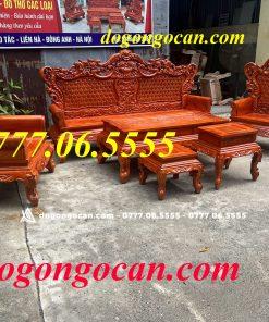 Bộ Bàn Ghế Hoàng gia luis vách trám hoa mai gỗ lim đồng bằng