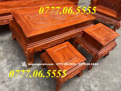Bộ Bàn Ghế Hoàng gia luis vách trám hoa mai gỗ lim đồng bằng