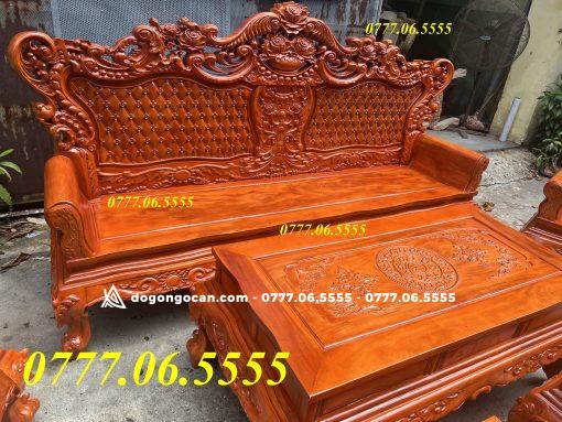Bộ Bàn Ghế Hoàng gia luis vách trám hoa mai gỗ lim đồng bằng