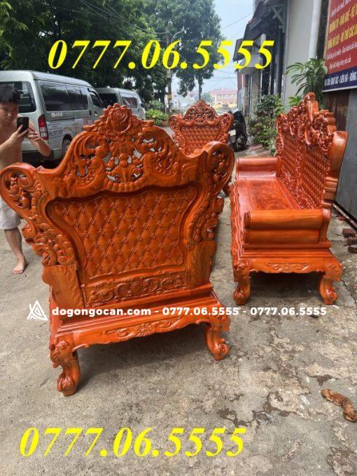 Bộ Bàn Ghế Hoàng gia luis vách trám hoa mai gỗ lim đồng bằng