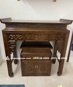 Combo bàn thờ án gian mẫu triện sen 1m27 gỗ sồi nga 7 Combo bàn thờ án gian mẫu triện sen 1m27 gỗ sồi nga