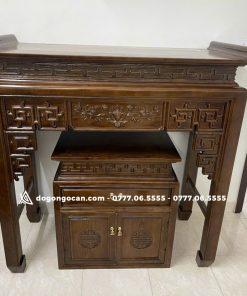 Combo bàn thờ án gian mẫu triện sen 1m27 gỗ sồi nga 5 Combo bàn thờ án gian mẫu triện sen 1m27 gỗ sồi nga