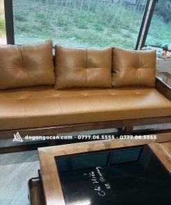 Bộ bàn ghế sofa zito gỗ sồi nga kèm đệm mút cao cấp