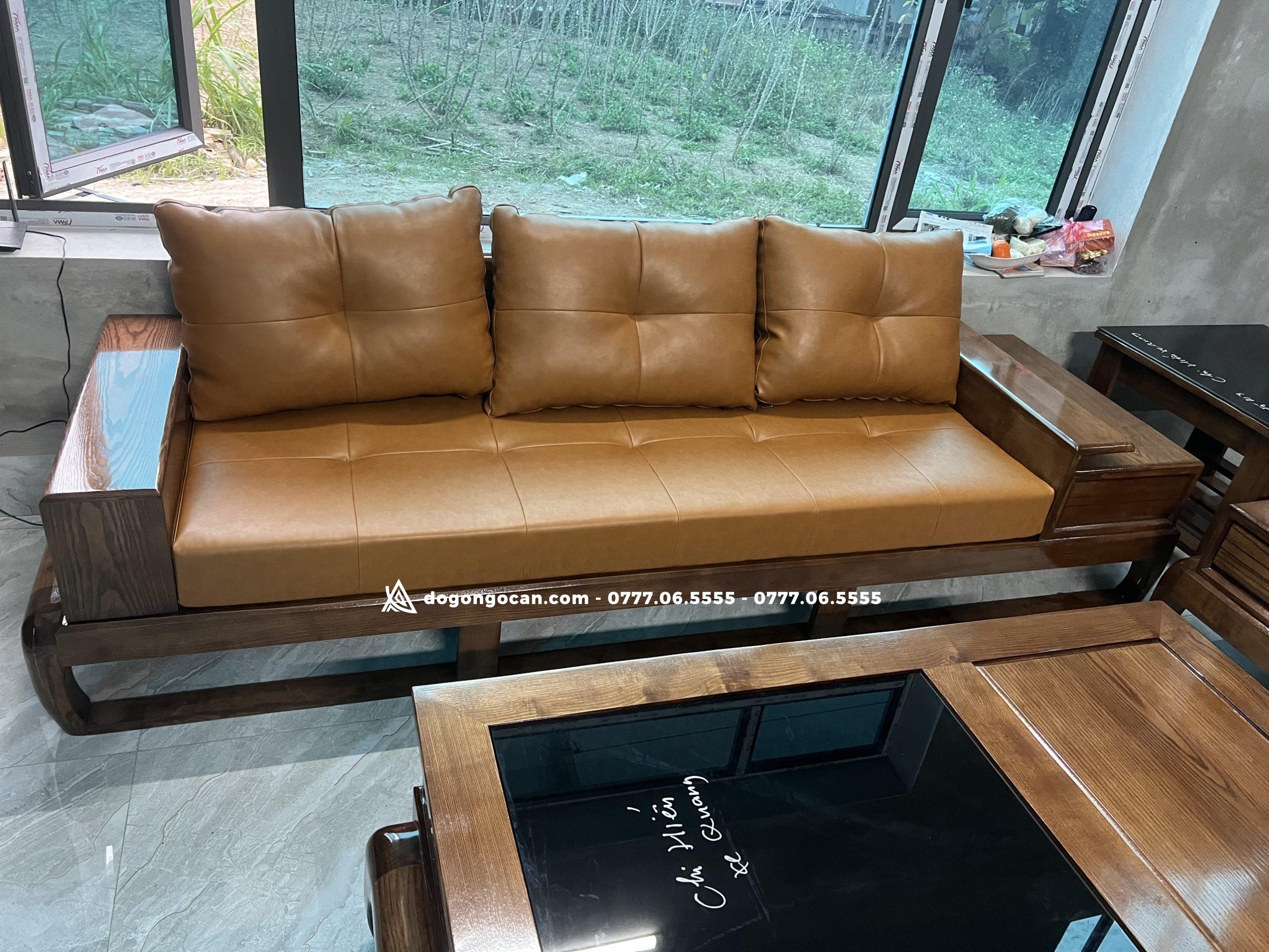 Bộ bàn ghế sofa zito gỗ sồi nga kèm đệm mút cao cấp 4 Bộ bàn ghế sofa zito gỗ sồi nga kèm đệm mút cao cấp