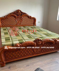 Mẫu Giường Hồng Trĩ Vách Trám Mai 1m8x2m Gỗ Hương Đá Nam Phi