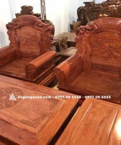 Bộ bàn ghế Khổng Tử gỗ hương đá gồm 6 món